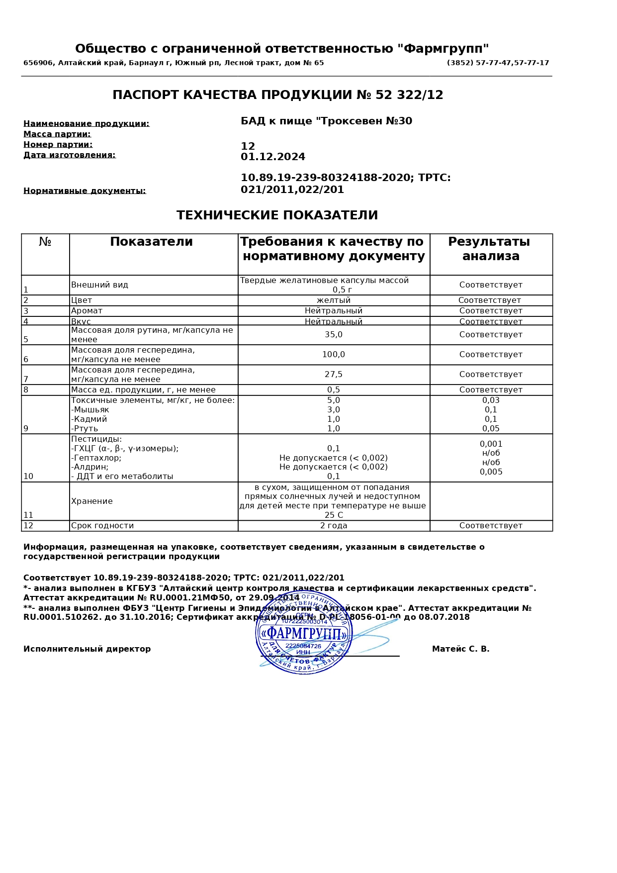 Паспорт №122024